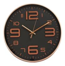 Relógio De Parede Grande Moderno Rosê / Preto 34cm Relógio De Parede Grande Moderno Rosê / Preto 34cm