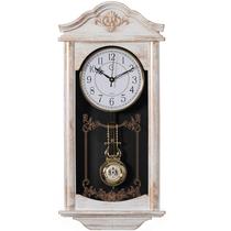 Relógio de Parede Grande Vintage Clockswise com Pêndulo, Estilo Madeira, para Sala, Cozinha ou Sala de Jantar, Branco Grande