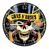Relógio De Parede Guns N' Roses Rock Decorações Quartz - Vital Quadros Do Brasil