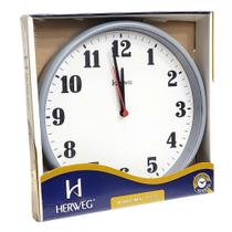 Relógio de Parede Herweg Quartz Analógico Redondo Cinza 6126 - 024