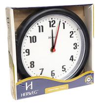 Relógio de Parede Herweg Quartz Analógico Redondo Preto 6102 - 034