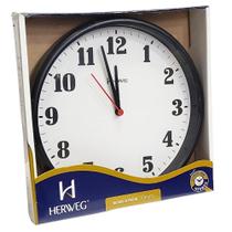 Relógio de Parede Herweg Quartz Analógico Redondo Preto 6126 - 034