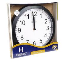 Relógio de Parede Herweg Quartz Analógico Redondo Preto 660043 - 034