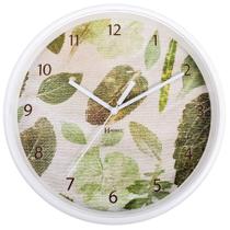 Relógio De Parede Herweg Ref: 660118-021 Branco Folhas