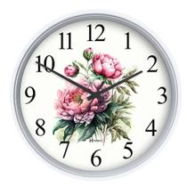 Relógio De Parede Herweg Ref: 660126-021 Branco Flor