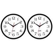 Relógio de parede HIPPIH de 10 polegadas Non Ticking Quiet Black, pacote com 2 Relógio de parede HIPPIH de 10 polegadas Non Ticking Quiet Black, pacote com 2