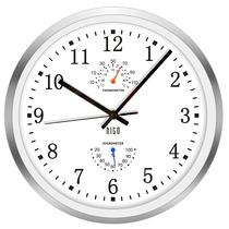 Relógio de parede HITO Silent com moldura de alumínio prateado de 12 polegadas