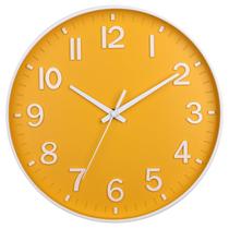 Relógio de parede HZDHCLH amarelo 30cm operado por bateria silencioso