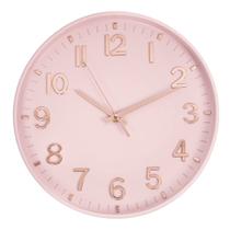 Relógio de parede HZDHCLH rosa de 30 cm operado por bateria, silencioso e sem tique-taque Relógio de parede HZDHCLH rosa de 30 cm operado por bateria, silencioso e sem tique-taque