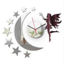 Relógio De Parede Infantil Fada Grande Relógio De Parede Infantil Fada Grande