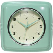 Relógio de parede Infinity Instruments Square Retro 23,5 cm verde