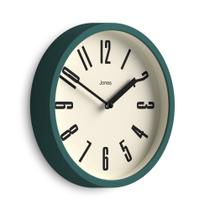 Relógio de Parede JONES CLOCKS 20 cm Verde Escuro Retro Redondo