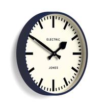 Relógio de Parede JONES CLOCKS 30 cm, azul escuro, redondo, estilo estação