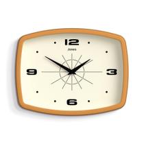 Relógio de parede JONES CLOCKS Movie Retro 25,5 x 19,5 cm Amarelo Mostarda