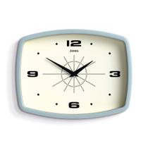 Relógio de parede JONES CLOCKS Movie Retro 25,5 x 19,5 cm azul pálido
