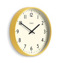Relógio de Parede JONES CLOCKS Studio 30 cm Amarelo Fácil de Ler