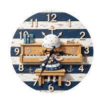 Relógio de parede Kids Nautical Girl Design Silent Non-Ticking Relógio de parede Kids Nautical Girl Design Silent Non-Ticking