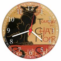 Relógio De Parede Le Chat Noir Decorar Gg 50 Cm Grande