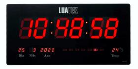 Relógio De Parede Led Digital Com Data Temperatura Calendário Alarme P/ Academia Empresas Consultórios Hopital Grande 47cm
