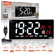 Relógio de Parede Led Digital Data Hora Alarme Academia Consultório Casa - Lelong