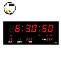 Relógio De Parede Led Digital Grande Calendário Data Alarme