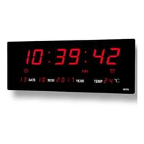 Relógio de Parede Led Digital Vermelho Grande Termômetro Alta Visibilidade Calendário Temperatura Data Hora Versátil Perfeito Ambientes Profissionais Relógio de Parede Led Digital Vermelho Grande Termômetro Alta Visibilidade Calendário Temperatura Data Hora Versátil Perfeito Ambientes Profissionais