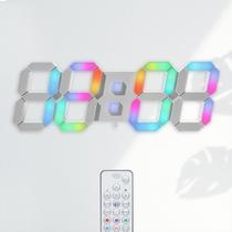 Relógio de parede LED KOSUMOSU 15 RGB Digital para sala de estar