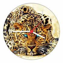 Relógio De Parede Leopardo Animais Tamanho Grande 50 Cm Quartz G01