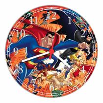Relógio De Parede Liga Da Justiça Super Heróis Geek Nerd Decoração Quartz - Vital Quadros