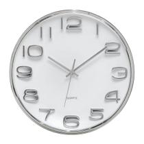 Relógio de Parede Liss 33cm Prata Espressione