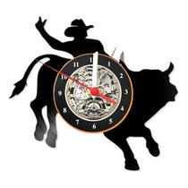 Relógio De Parede Lp Rodeio Agro Animal Cowboy Decoração Relógio De Parede Lp Rodeio Agro Animal Cowboy Decoração