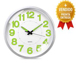 Relógio de Parede Luminoso 26 cm Silencioso com Números Grandes e Design Moderno