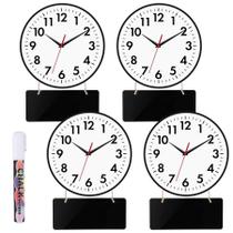 Relógio de parede Lumuasky, pacote com 4 fusos horários silenciosos com lousa