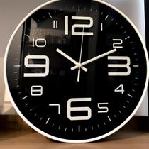 Relógio De Parede Luxo Redondo Silencioso P/ Cozinha Sala Quarto em PVC 30 CM