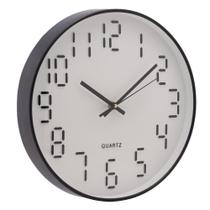 Relógio De Parede Lyor Quartz Preto Em Plástico 30,5Cm