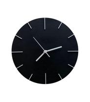 Relógio De Parede Madeira Preto Fosco Ponteiros Branco 30Cm