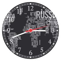 Relógio De Parede Mapa Mundo Geografia Lojas Salas Quartos Quartz Tamanho 40 Cm RC000 Relógio De Parede Mapa Mundo Geografia Lojas Salas Quartos Quartz Tamanho 40 Cm RC000