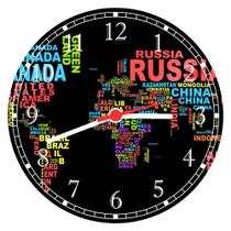 Relógio De Parede Mapa Mundo Geografia Lojas Salas Quartos Quartz Tamanho 40 Cm RC004 Relógio De Parede Mapa Mundo Geografia Lojas Salas Quartos Quartz Tamanho 40 Cm RC004