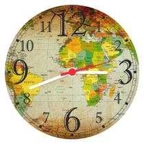 Relógio De Parede Mapa Mundo Geografia Lojas Salas Quartos Quartz Tamanho 40 Cm RC005 Relógio De Parede Mapa Mundo Geografia Lojas Salas Quartos Quartz Tamanho 40 Cm RC005