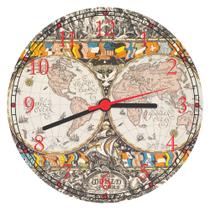 Relógio De Parede Mapa Mundo Geografia Vintage Lojas Salas Quartos Quartz Tamanho 40 Cm RC006 Relógio De Parede Mapa Mundo Geografia Vintage Lojas Salas Quartos Quartz Tamanho 40 Cm RC006