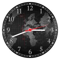 Relógio De Parede Mapa Mundo Países Continentes Decorações Interiores