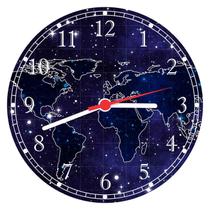 Relógio De Parede Mapa Mundo Universo