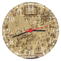 Relógio De Parede Mapa Vintage Mundo Geografia Lojas Salas Quartos Quartz Tamanho 40 Cm RC008