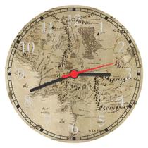Relógio De Parede Mapa Vintage Mundo Geografia Lojas Salas Quartos Quartz Tamanho 40 Cm RC011