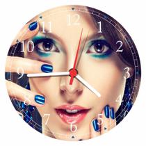 Relógio De Parede Maquiagem Estética Salão De Beleza Cabelos Unhas Quartz Tamanho 40 Cm RC006