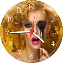 Relógio De Parede Maquiagem Estética Salão De Beleza Cabelos Unhas Quartz Tamanho 40 Cm RC007