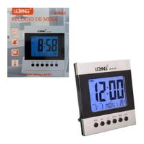 Relógio De Parede Mesa Digital Data Temperatura Home Office Elegante - Lelong