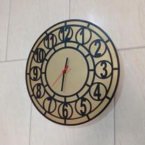 Relógio De Parede Minimalista Grande 40cm Sala Cozinha 2 camadas de Mdf de 3mm Dourado Prata Preto