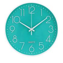Relogio de parede moderno redondo 30cm verde plastico quartz silencioso decoracao sala quarto cozinha escritorio r.02001