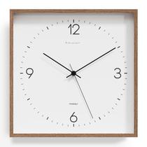 Relógio de parede mooas Wooden Frame Flatwood 30cm marrom escuro